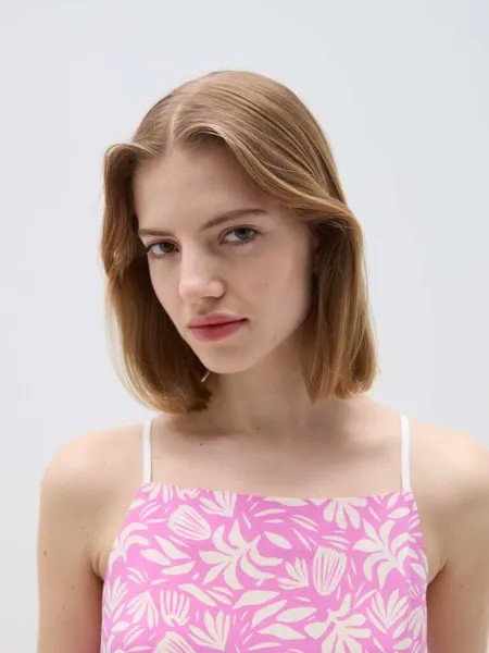 Майка из вискозы fantasia Ovs, цвет white/pink