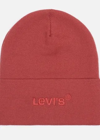 Шапка Levi's Wordmark Beanie, цвет красный