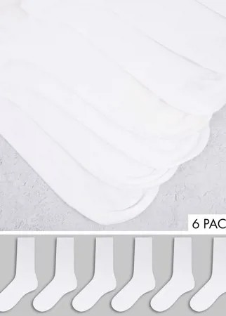 Набор из 6 пар белых носков до щиколотки из бамбукового волокна Accessorize-Белый