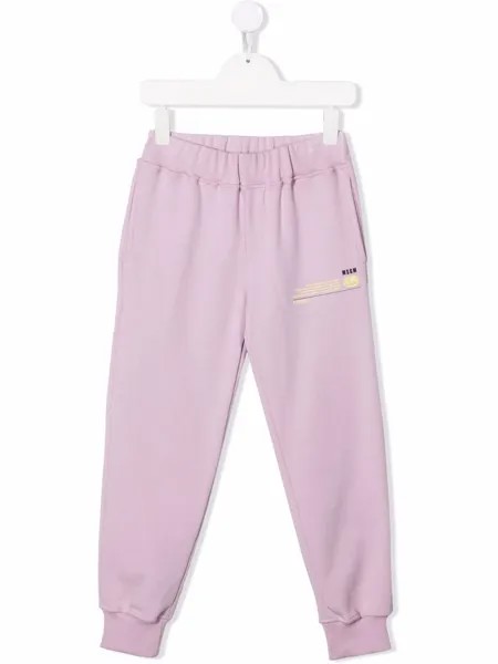 MSGM Kids спортивные брюки с принтом Future
