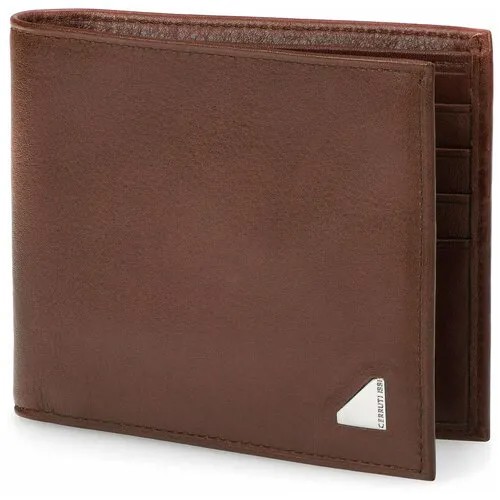 Бумажник Cerruti 1881 CE97003Mкор, натуральная кожа, гладкая фактура, без застежки, 2 отделения для банкнот, коричневый