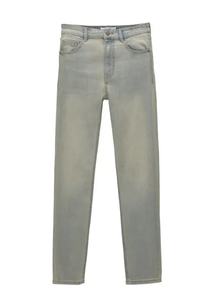 Джинсы скинни HIGH WAIST PULL&BEAR, цвет Stone Blue Denim