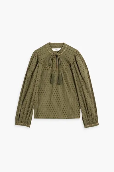 Блуза Keena из хлопкового жаккарда в полоску фил-купе Joie, цвет Leaf green