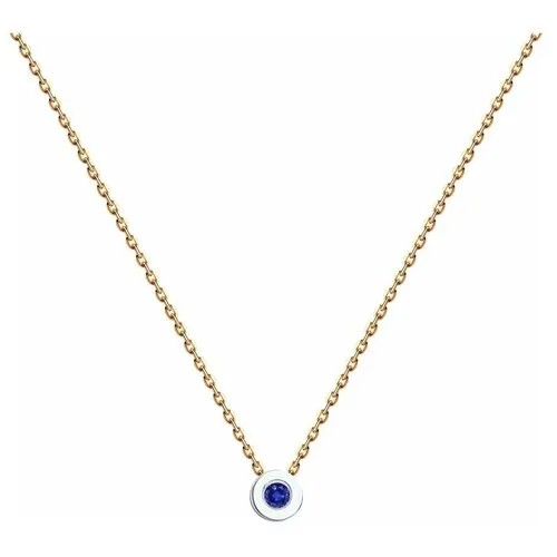 Колье Diamant, красное золото, 585 проба, сапфир, длина 42 см.