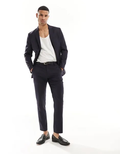 Selected Homme - узкие костюмные брюки черного цвета