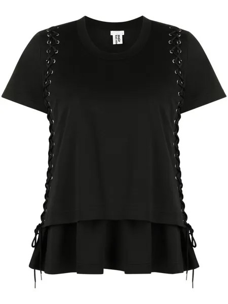 Comme Des Garçons Noir Kei Ninomiya многослойная футболка со шнуровкой