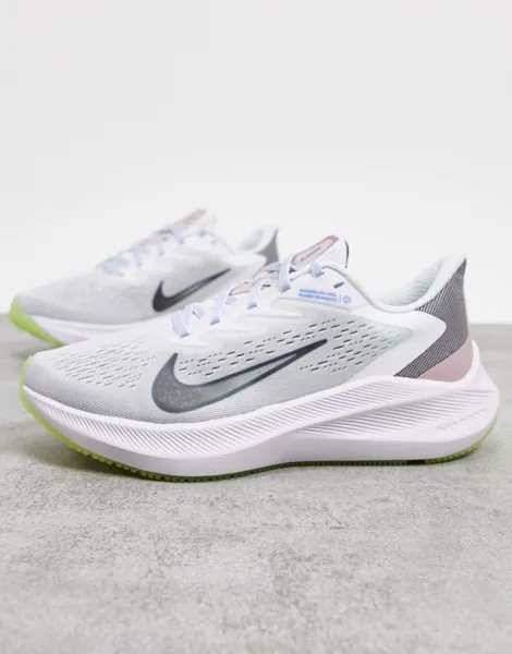 Белые кроссовки Nike Running Zoom Winflo-Белый