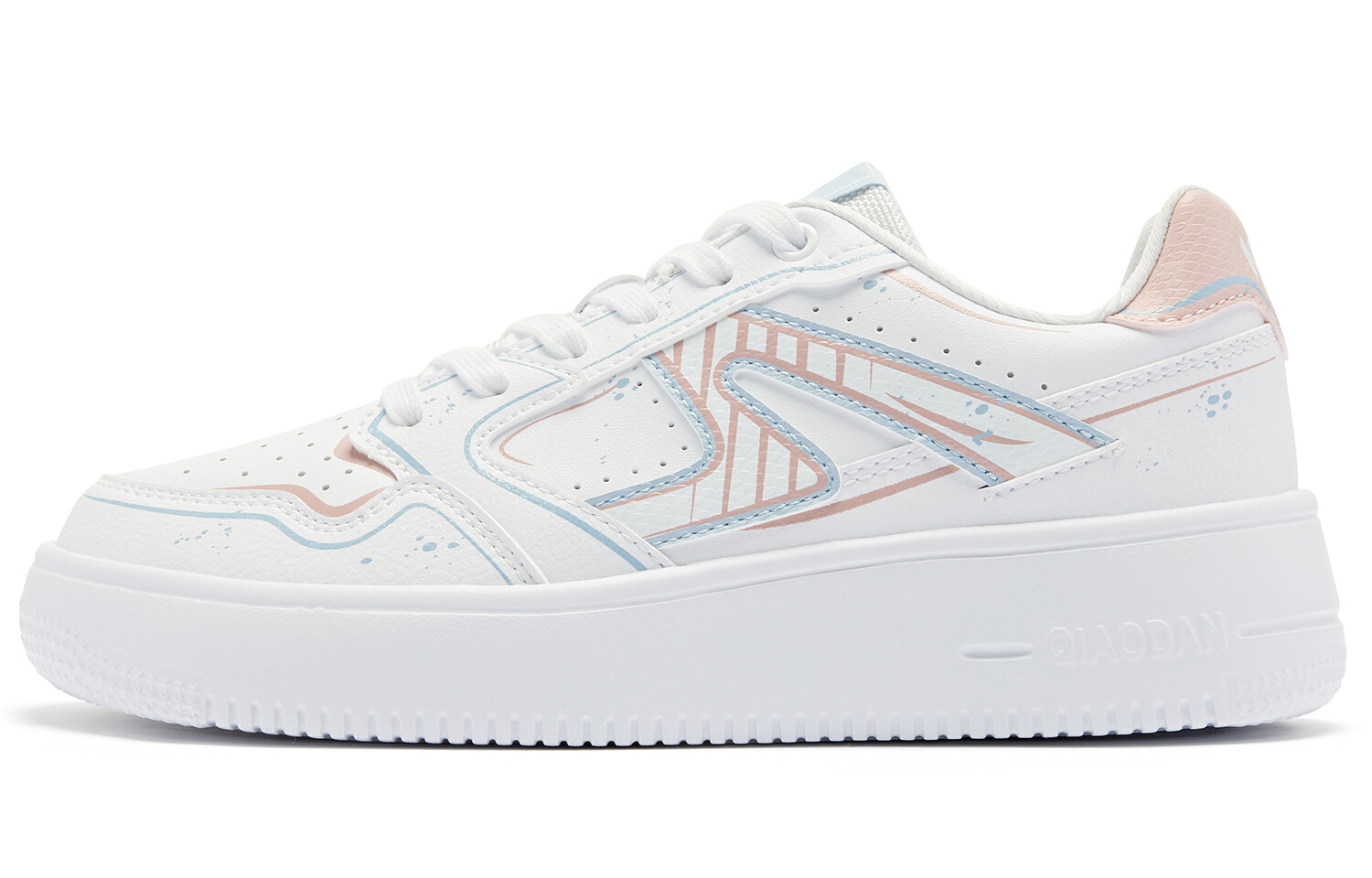Кроссовки QIAODAN Skateboarding Shoes Women's Low-top White/Pink, розовый
