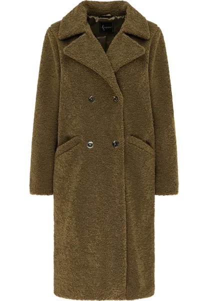 Пуховик faina Mantel Aus Faux Shearling, оливковый