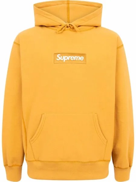 Supreme худи с логотипом, оранжевый