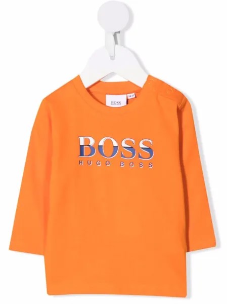 BOSS Kidswear футболка с длинными рукавами и логотипом