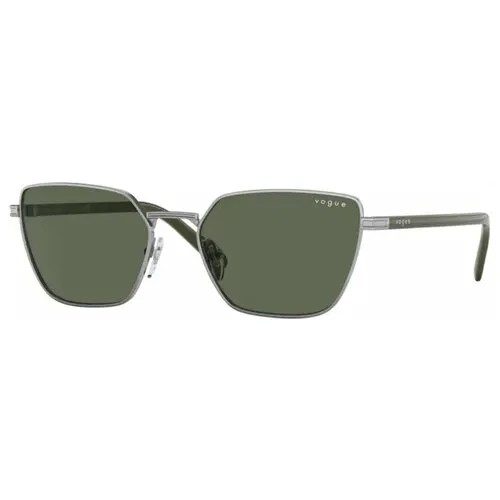 Солнцезащитные очки Vogue eyewear, прямоугольные, оправа: металл, с защитой от УФ, для женщин, серый