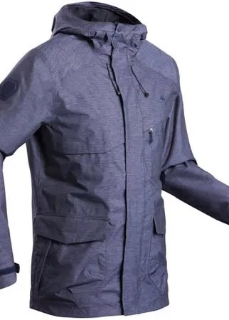 Куртка водонепроницаемая для походов на природе мужская NH550 Imper, размер: M, цвет: Синий Графит/Угольный Серый QUECHUA Х Декатлон