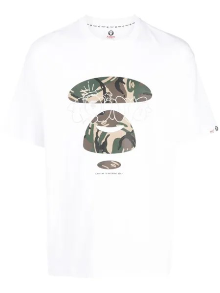 Футболка с графичным принтом AAPE BY *A BATHING APE, белый