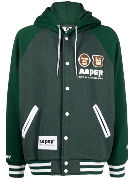 A Bathing Ape бомбер с логотипом, зеленый