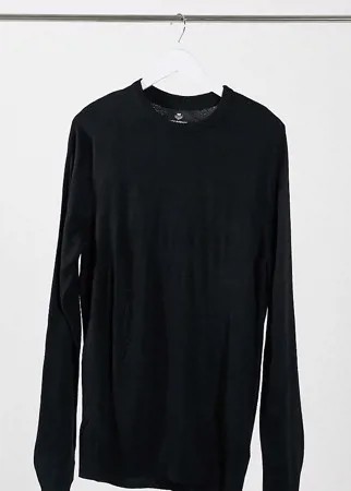 Черный джемпер с круглым вырезом Threadbare Tall