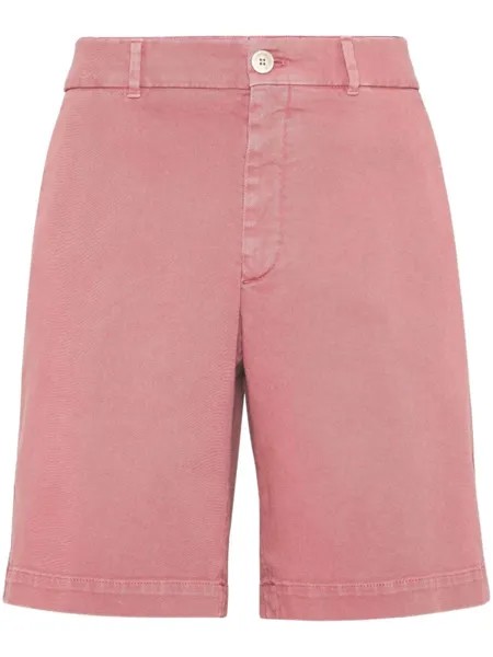 Brunello Cucinelli джинсовые шорты-бермуды, красный