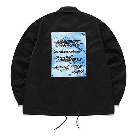Куртка Men's FILA FUSION x FUTURA Crossover Pattern Printing Loose Coach Jacket Black, цвет tan