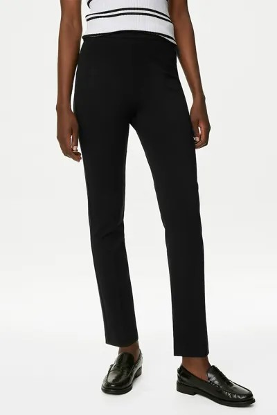 Узкие брюки с завышенной талией Marks & Spencer, черный