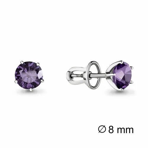 Серьги  Серьги из серебра 4404004, серебро, 925 проба, родирование, аметист, фиолетовый
