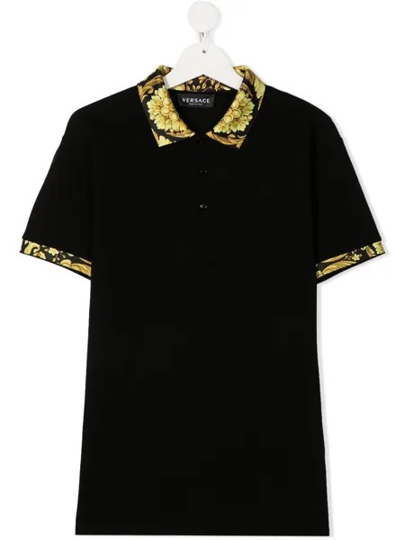 Versace Kids рубашка поло с узором Barocco