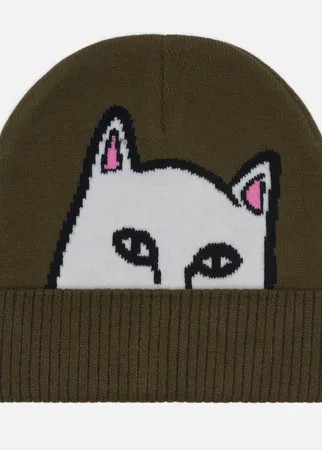 Шапка RIPNDIP Peeking Nermal Beanie, цвет оливковый