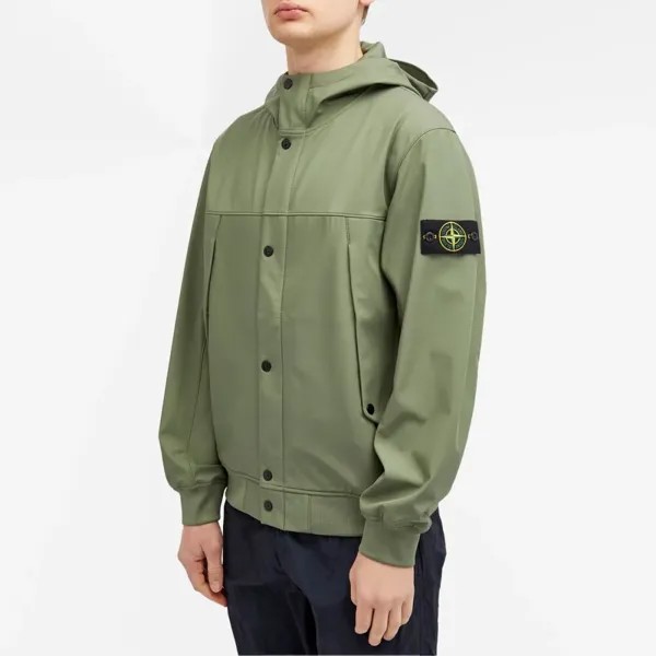 Stone Island Куртка Soft Shell-R с капюшоном, зеленый