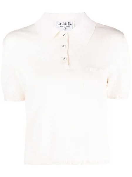 Chanel Pre-Owned шелковая рубашка поло 1997-го года с логотипом CC