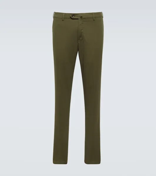 Брюки Panta Flat из смесового хлопка Loro Piana, зеленый