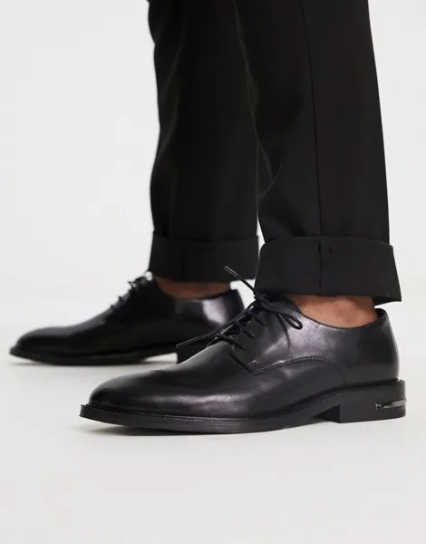 Черные кожаные туфли на шнуровке WALK LONDON Oliver