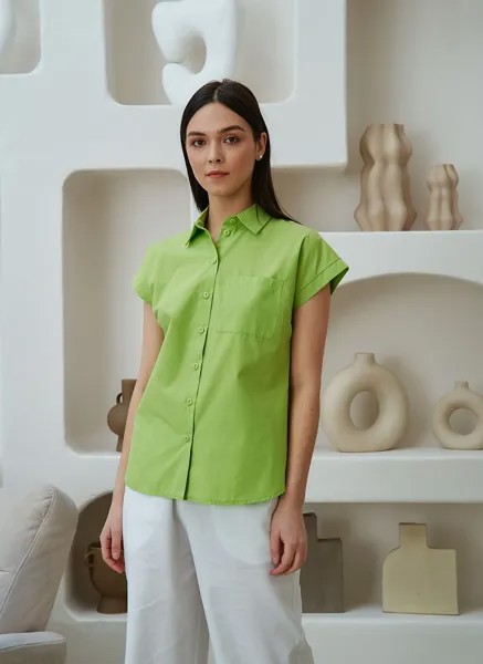 Рубашка женская Каляев 60947 зеленая 42 RU