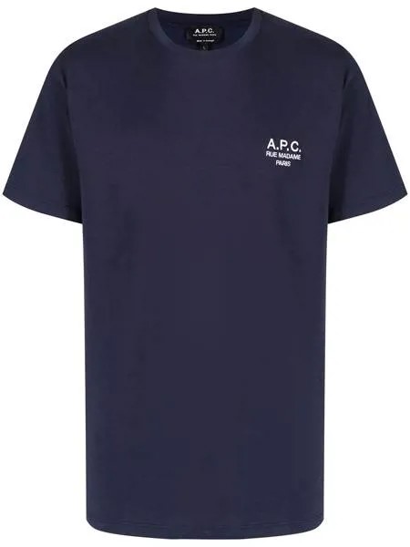 A.P.C. футболка с вышитым логотипом