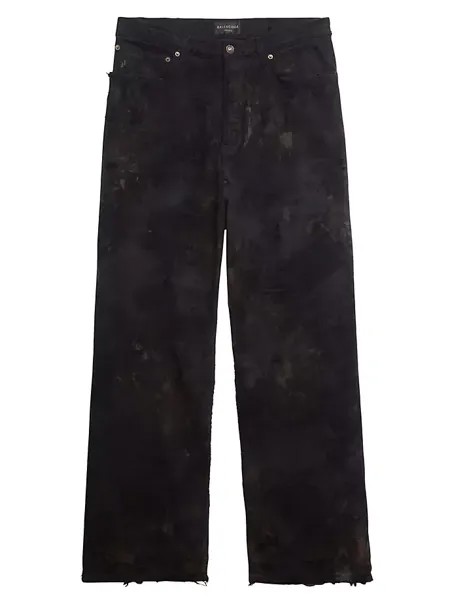 Суперразрушенные мешковатые брюки Balenciaga, черный