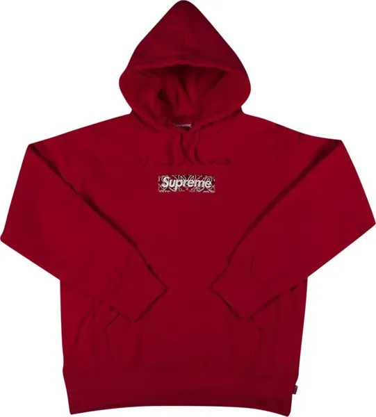 Толстовка Supreme Bandana Box Logo Hooded Sweatshirt 'Red', красный