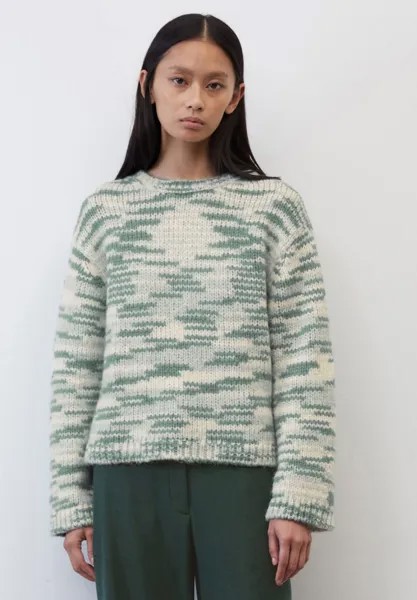 Джемпер Marc O'Polo Longsleeve Stand Up Collar Space, многоцветный/зеленый