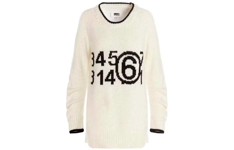 Свитер с круглым вырезом и логотипом Intarsia Mm6 Maison Margiela