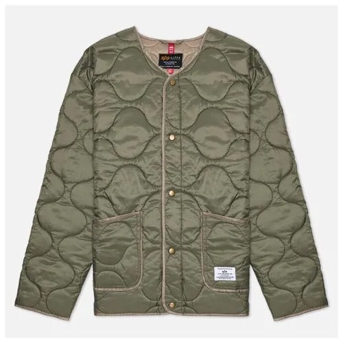 Куртка  ALPHA INDUSTRIES демисезонная, средней длины, подкладка, размер S, зеленый