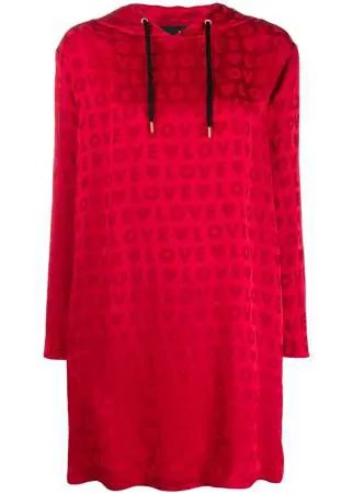Love Moschino жаккардовое платье-худи с логотипом