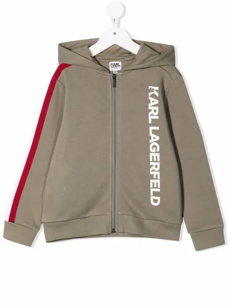 Karl Lagerfeld Kids куртка с капюшоном и логотипом