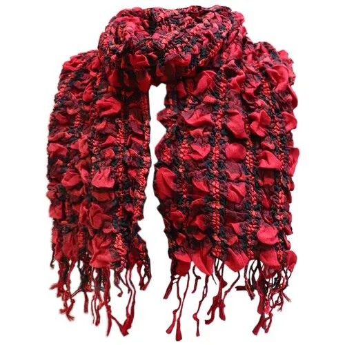 Шарф Crystel Eden, с бахромой, 160х30 см, серый