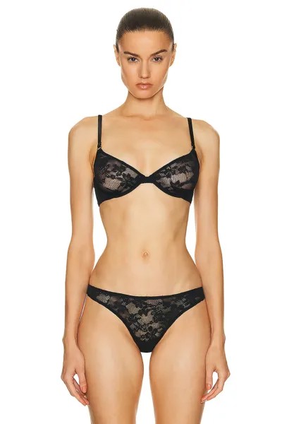 Бюстгальтер Fleur Du Mal Le Stretch Multifit Lace Unlined Demi, черный