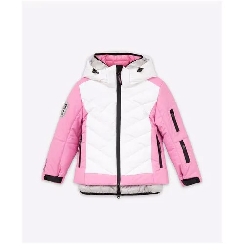 Куртка Gulliver, размер 158, белый, розовый