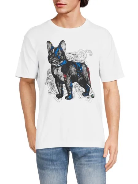 Футболка с рисунком Paisley Frenchie Robert Graham, белый