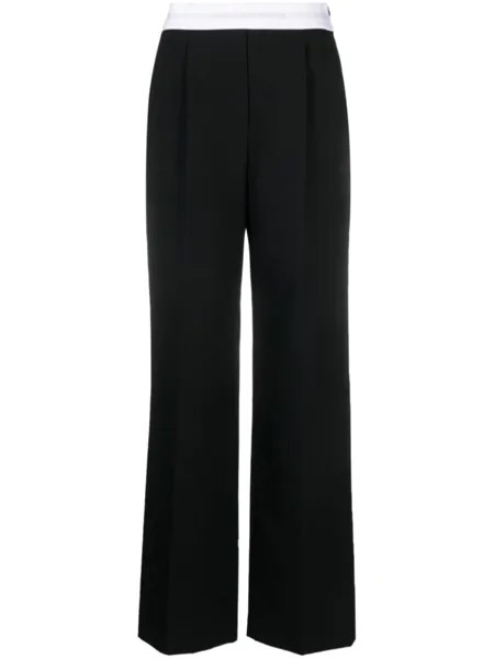 Alexander Wang прямые брюки с логотипом, черный