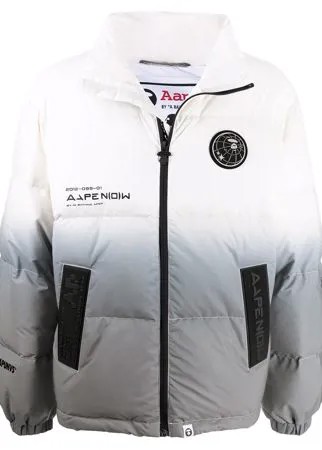 AAPE BY *A BATHING APE® пуховик с высоким воротником и эффектом градиента