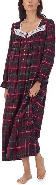 Балетное платье из хлопковой фланели с длинными рукавами Eileen West, цвет Red Plaid