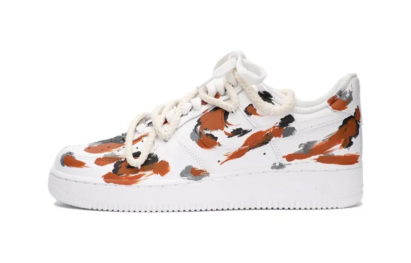 Кроссовки Nike Air Force 1 Skateboarding Shoes Unisex Low-top White/Gray/Black/Reddish Brown, черный/белый/коричневый