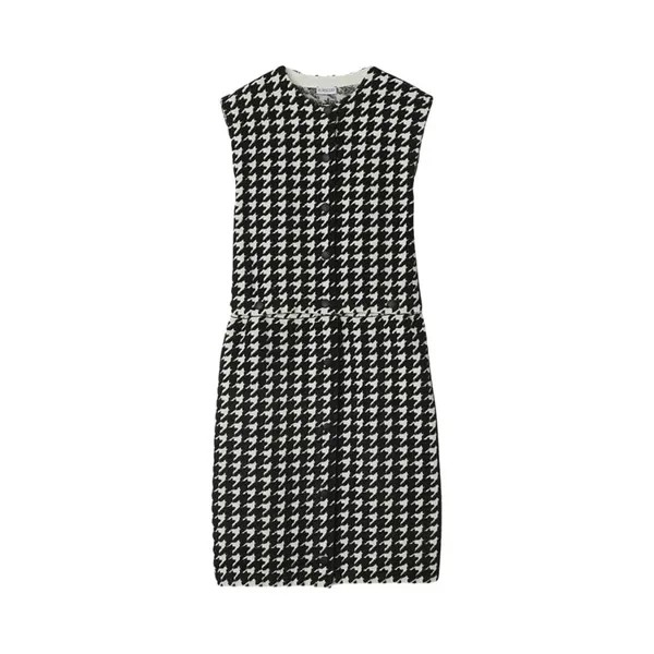 Платье Burberry Houndstooth Nylon Blend Dress, черный