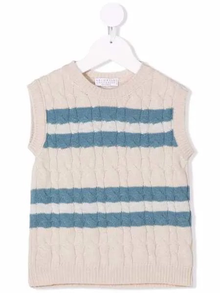 Brunello Cucinelli Kids вязаный жилет в полоску