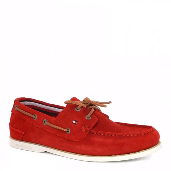 Мужские топсайдеры TOMMY HILFIGER CLASSIC SUEDE BOATSHOE FM0FM02736 цв. красный 43 EU